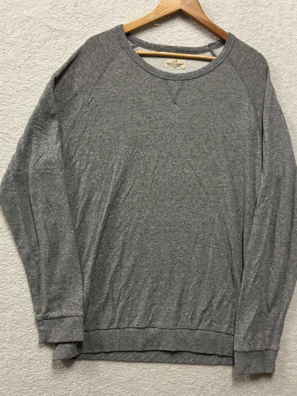Marine Layer Shirt Mens Large Grey Wide Collar Comfy Cozy